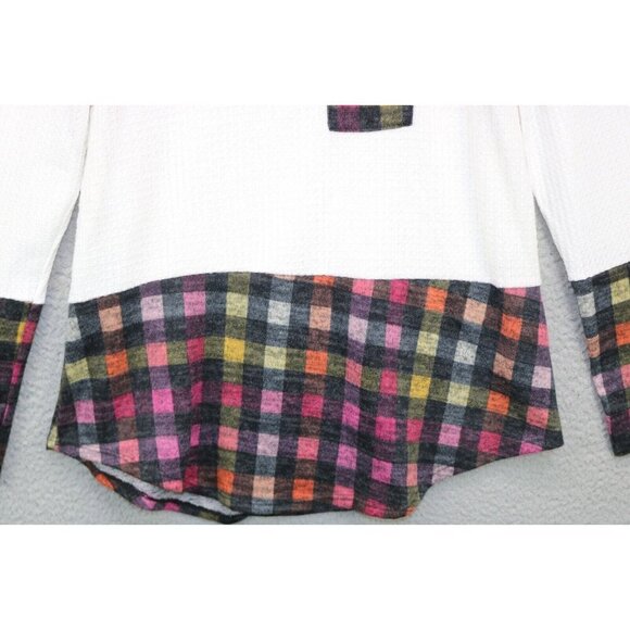 Miss 2 Day Waffle Knit Long Sleeve Top-Mixed Prints-Size Medium - Picture 3 of 10